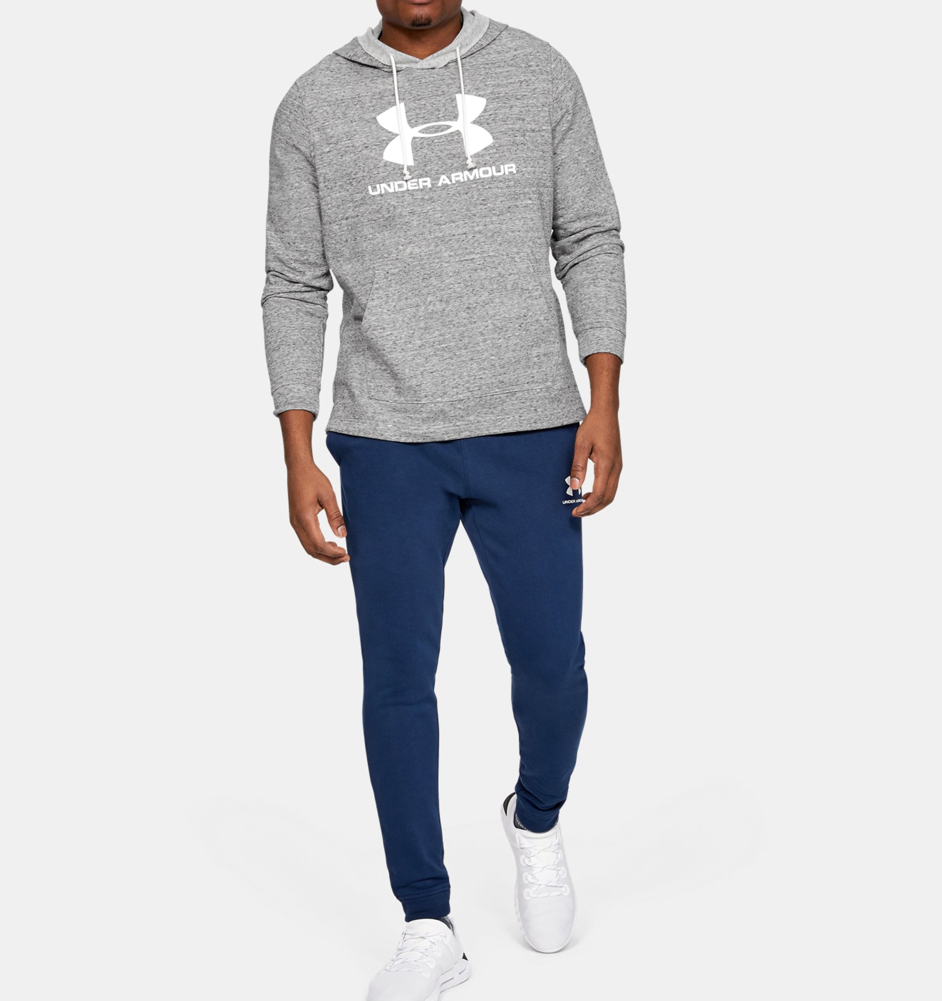 Under Armour Homme Sportstyle Terry Logo Sweat Capuche Gris Sport Running Gym 
